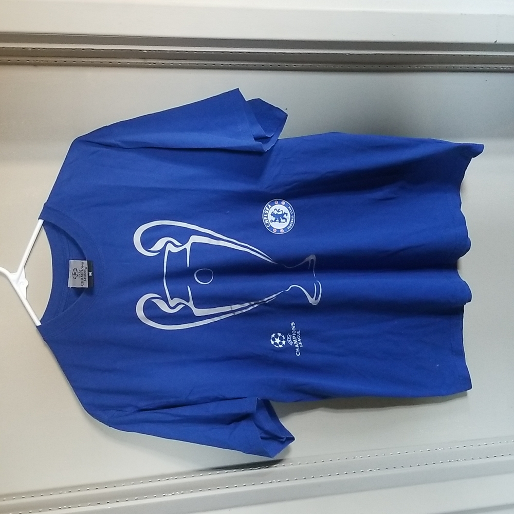 Chelsea FC UEFA Champions League Trophy Tee Medium Royal Blue